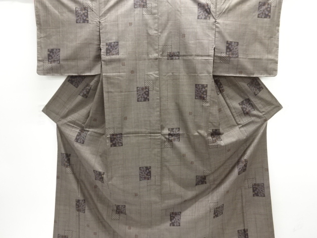 JAPANESE KIMONO / DORO OSHIMA TSUMUGI /(5 maruki) / WOVEN PLANT